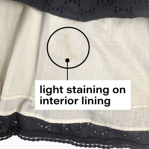 Ann Taylor Black Eyelet Midi Skirt Sz 8 Pleated Embroidered Y2K 90s Cottagecore - Picture 5 of 11